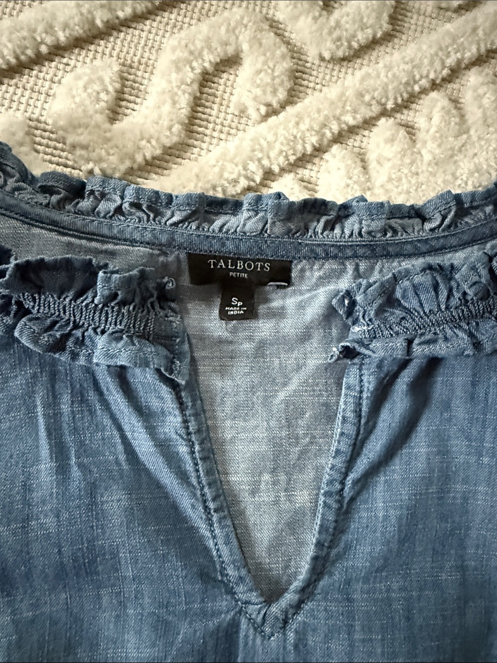 Talbots Ruffle Trim Sleeveless Shell Top Petite Small - Picture 3 of 5